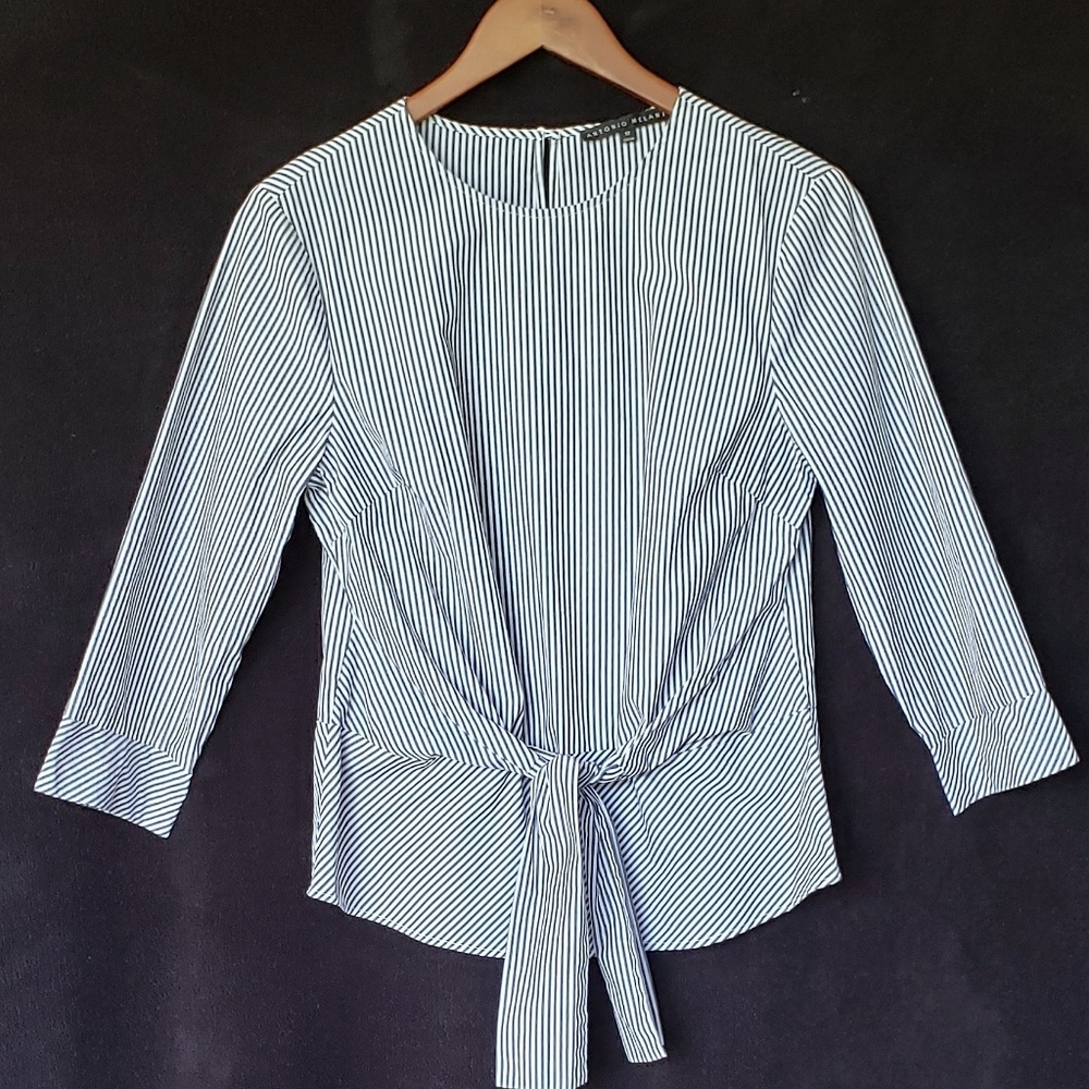 Antonio Melani stripe front tie top size M